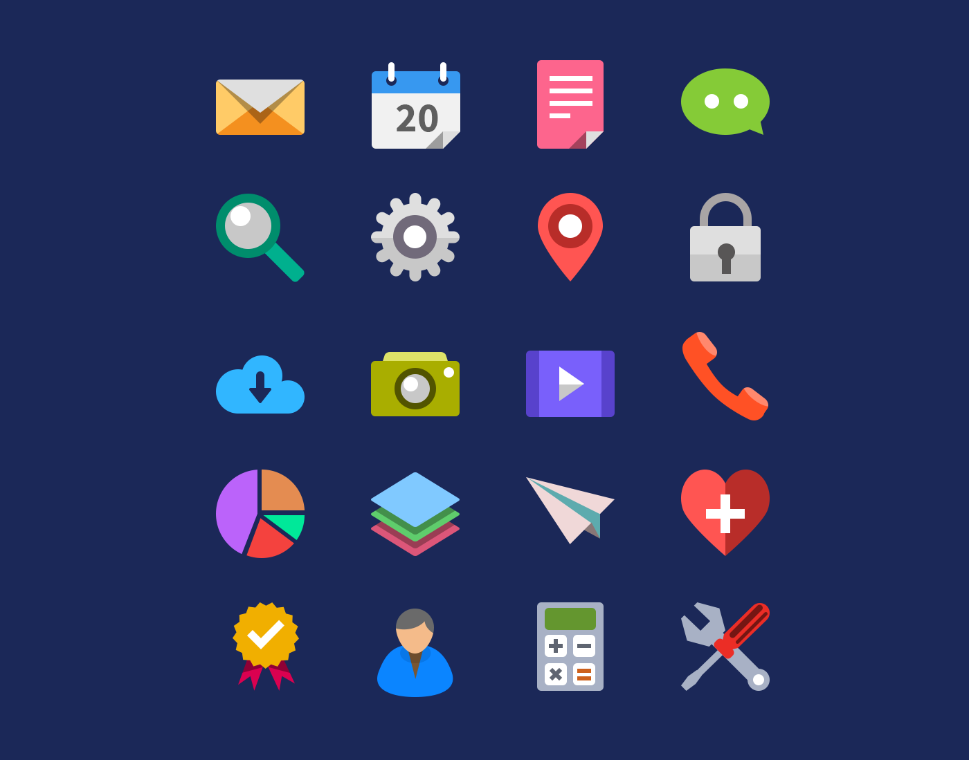 graphicsfuel flat free icons - Flat Icon Set Design